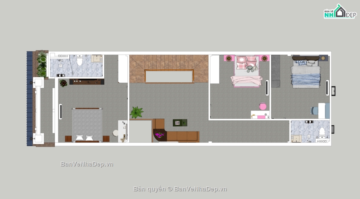 Nhà phố 3 tầng,Nhà phố 3 tầng đẹp,Nhà phố đẹp,Nhà 3 tầng có giếng trời,Nhà phố 3 tầng 6x20