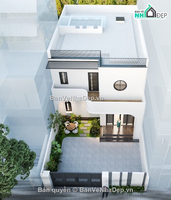 nhà phố 2 tầng,file cad nhà phố 2 tầng,bản vẽ nhà phố 2 tầng