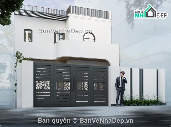 nhà phố 2 tầng,file cad nhà phố 2 tầng,bản vẽ nhà phố 2 tầng