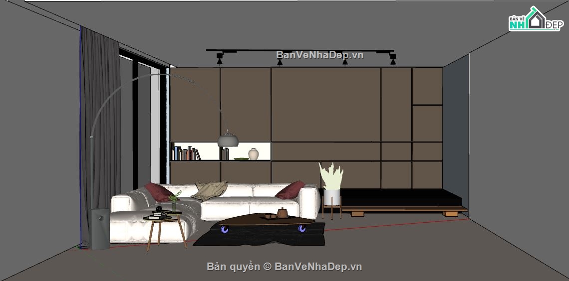 phòng khách,phòng khách phòng bếp model su,thiết kế phòng khách model su