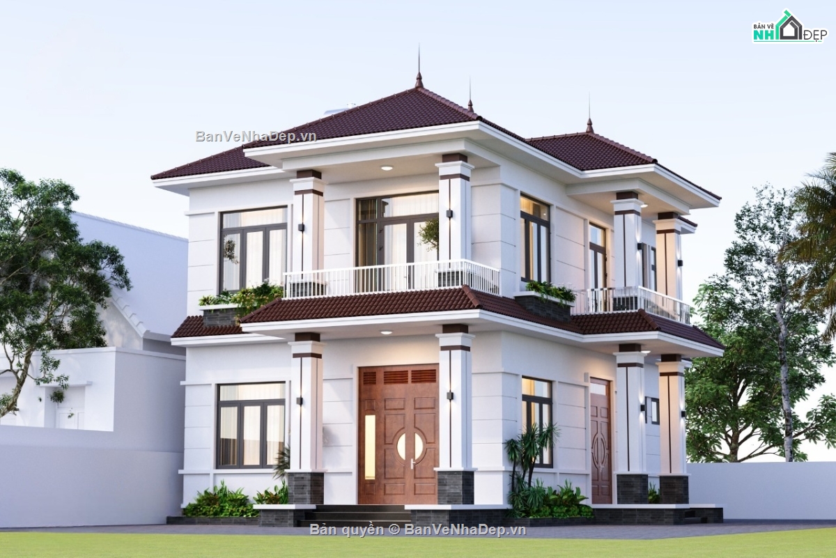 biệt thự revit,revit biệt thự 2 tầng,revit biệt thự mái nhật,file revit biệt thự đẹp,Biệt thự 2 tầng mái nhật