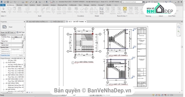 Revit mái thái 1 tầng,thiết kế biệt thự 1 tầng revit,full bản vẽ revit 7.5x17.5m,nhà 1 tầng 7.5x17.5m,mẫu revit biệt thự 1 tầng