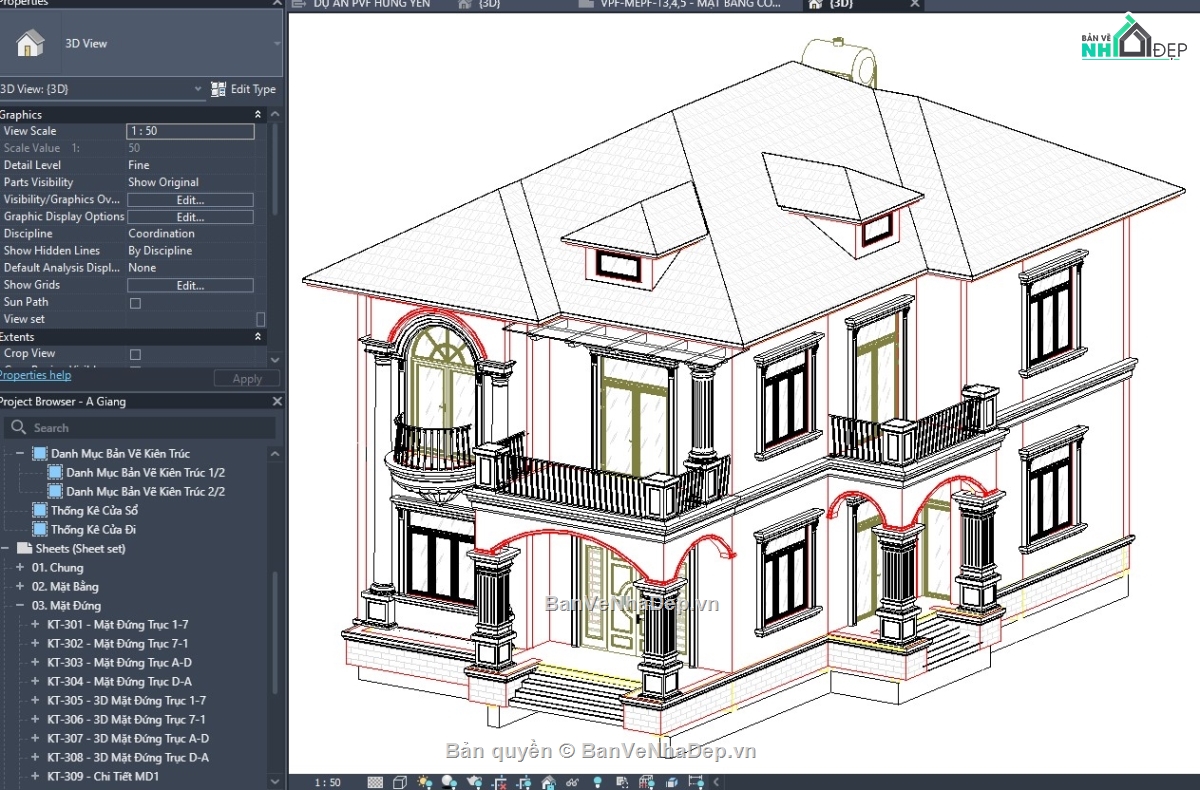 revit biệt thự 2 tầng,revit biệt thự mái nhật,file revit biệt thự đẹp,biệt thự 2 tầng mái nhật,biệt thự 2 tầng file revit