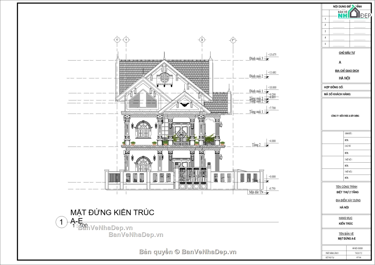 Kiến trúc,Biệt thự  2 tầng,Biệt thự Revit,Bản vẽ  Biệt thự 2 tầng,Bản vẽ Revit  biệt thự 2 tầng