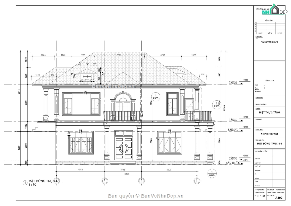 2 tầng,Kiến trúc,Biệt thự  2 tầng,Biệt thự Revit,kết cấu,điện nước