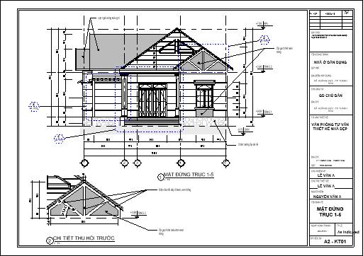 Kiến trúc,Bản vẽ nhà cấp 4,nhà 1 tầng