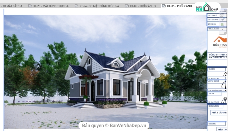 Revit biệt thự mái thái,file revit biệt thự mái thái,Bản vẽ revit biệt thự mái thái,bản vẽ revit biệt thự 1 tầng,biệt thự mái thái,biệt thư 1 tầng