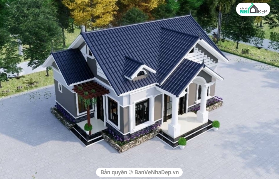 Revit biệt thự mái thái,file revit biệt thự mái thái,Bản vẽ revit biệt thự mái thái,bản vẽ revit biệt thự 1 tầng,biệt thự mái thái,biệt thư 1 tầng