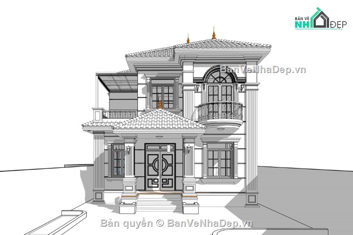 kiến trúc 2 tầng revit,revit biệt thự 2  tầng,mẫu biệt thự 2 tầng revit,biệt thự 2 tầng revit