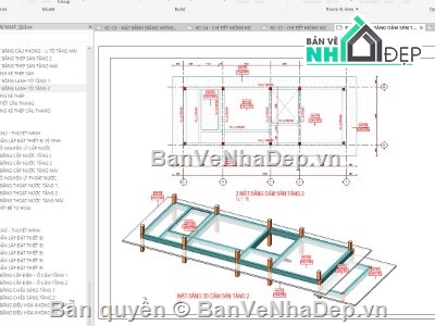 revit nhà 2 tầng,file revit nhà 2 tầng,bản vẽ revit nhà 2 tầng,revit nhà mái nhật 2 tầng