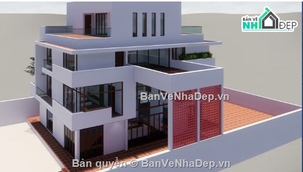nhà phố 3 tầng,revit nhà phố 3 tầng 1 tum,file revit nhà phố 3 tầng