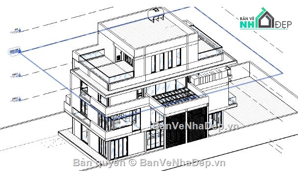 nhà phố 3 tầng,revit nhà phố 3 tầng 1 tum,file revit nhà phố 3 tầng
