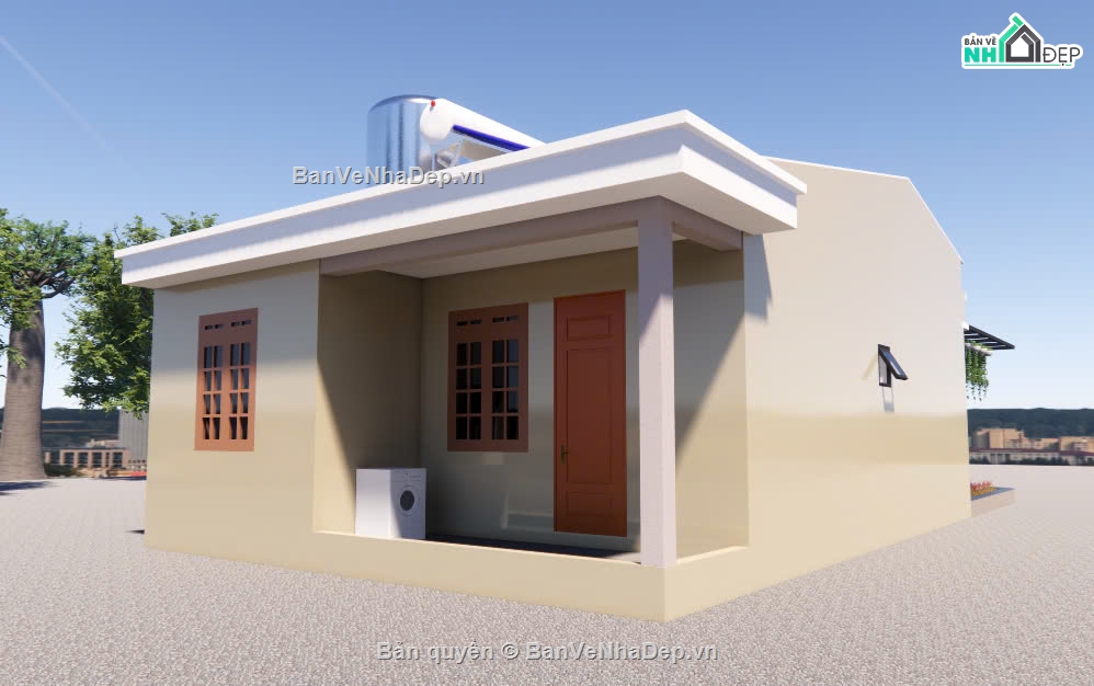 nhà vườn,nhà 1 tầng,nhà 1 tầng đẹp,nhà 1 tầng hiện đại,nhà vườn 8x16m