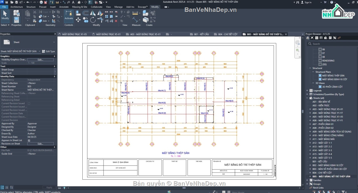 nhà vườn,bản vẽ revit biệt thự mái nhật