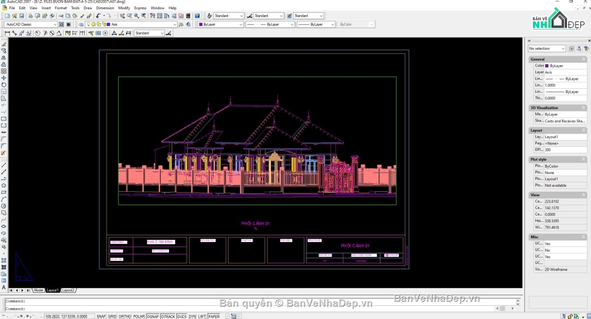 nhà vườn,bản vẽ revit biệt thự mái nhật