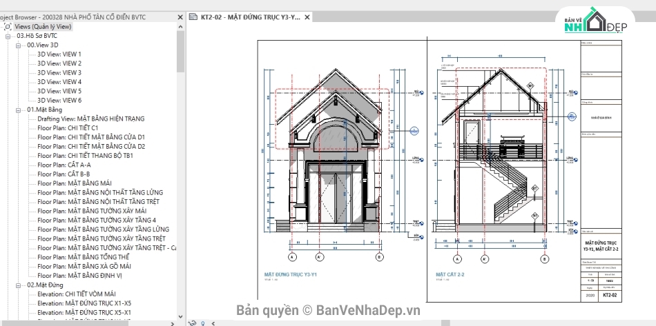 Nhà lửng,Nhà cấp 4 lửng tầng,revit nhà phố,bản vẽ revit nhà phố