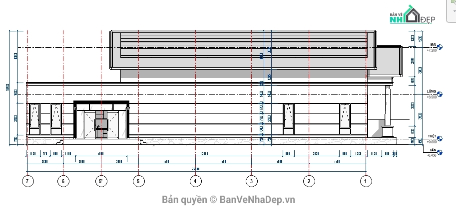 Nhà lửng,Nhà cấp 4 lửng tầng,revit nhà phố,bản vẽ revit nhà phố