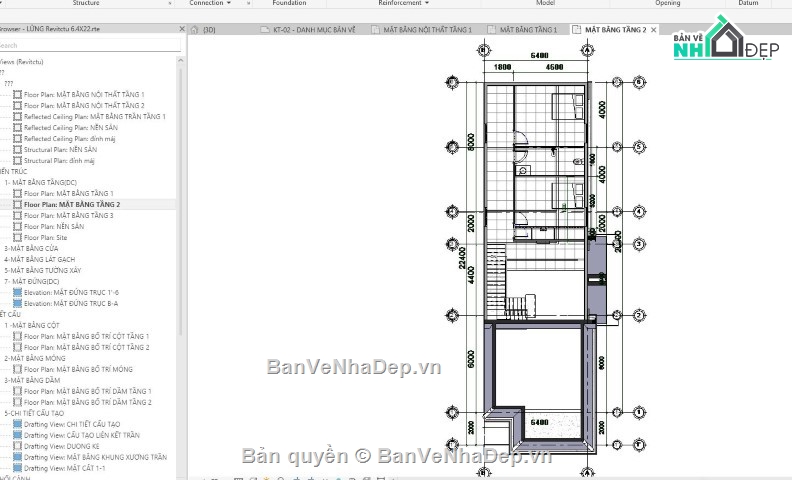 revit nhà phố,Bản vẽ nhà gác lửng,nhà phố gác lửng