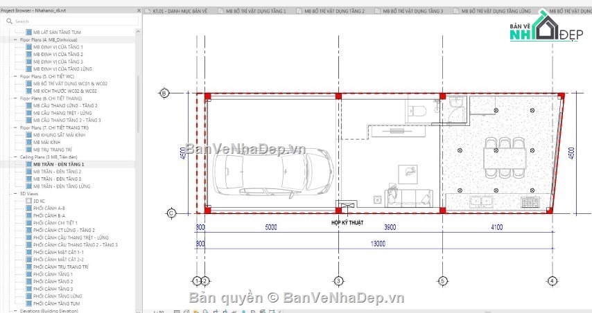 nhà phố 3 tầng revit,nhà phố 4 tầng revit,revit nhà phố 3 tầng