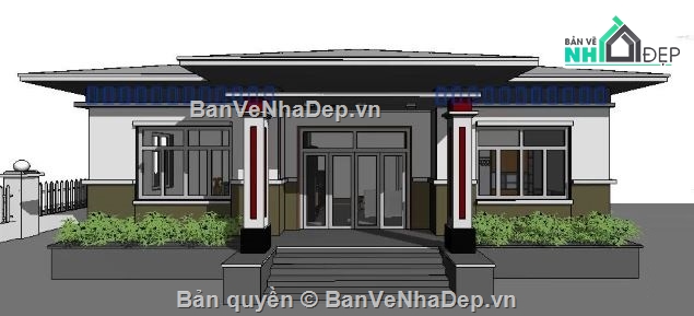 nhà cấp 4,nhà cấp 4 mái thái,revit nhà cấp 4,nhà cấp 4 file revit