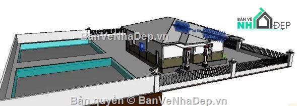nhà cấp 4,nhà cấp 4 mái thái,revit nhà cấp 4,nhà cấp 4 file revit