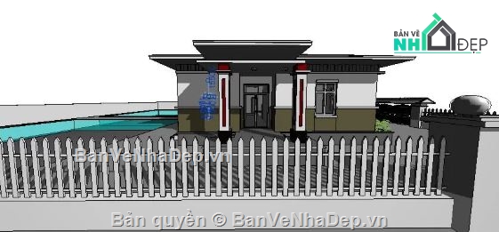 nhà cấp 4,nhà cấp 4 mái thái,revit nhà cấp 4,nhà cấp 4 file revit