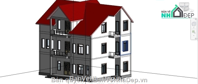 revit,nhà 3 tầng,nhà phố 3 tầng,bản vẽ nhà phố