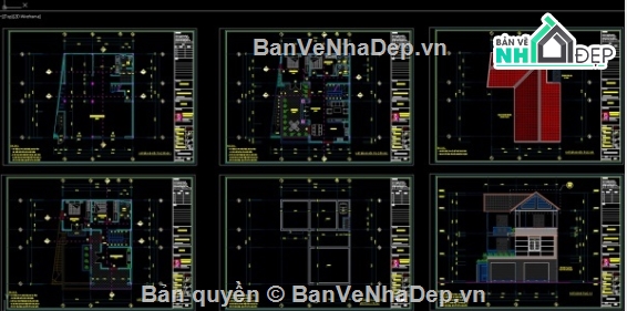 biệt thự 3 tầng,biệt thự 3 tầng cad,file cad biệt thự 3 tầng