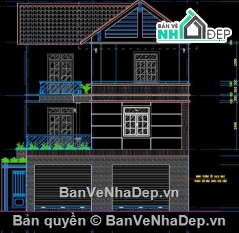 biệt thự 3 tầng,biệt thự 3 tầng cad,file cad biệt thự 3 tầng