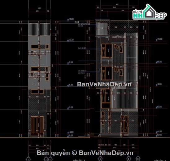 nhà 4 tầng,kiến trúc 4 tầng,cad nhà 4 tầng,nhà phố 4 tầng cad