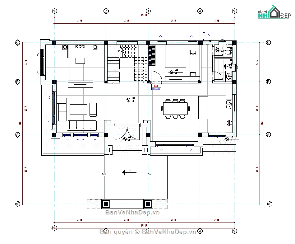 biệt thự,revit,revit biệt thự 2 tầng