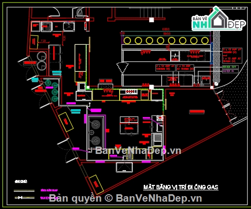 ban ve thiet ke bep,thiết kế hệ thống gas,tuyến ống LPG,hệ thông gas bếp công nghiệp