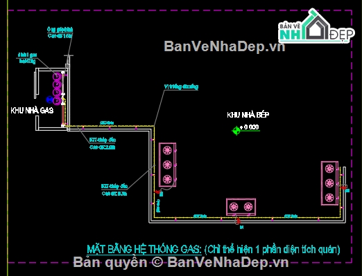 ban ve thiet ke bep,thiết kế hệ thống gas,tuyến ống LPG,hệ thông gas bếp công nghiệp