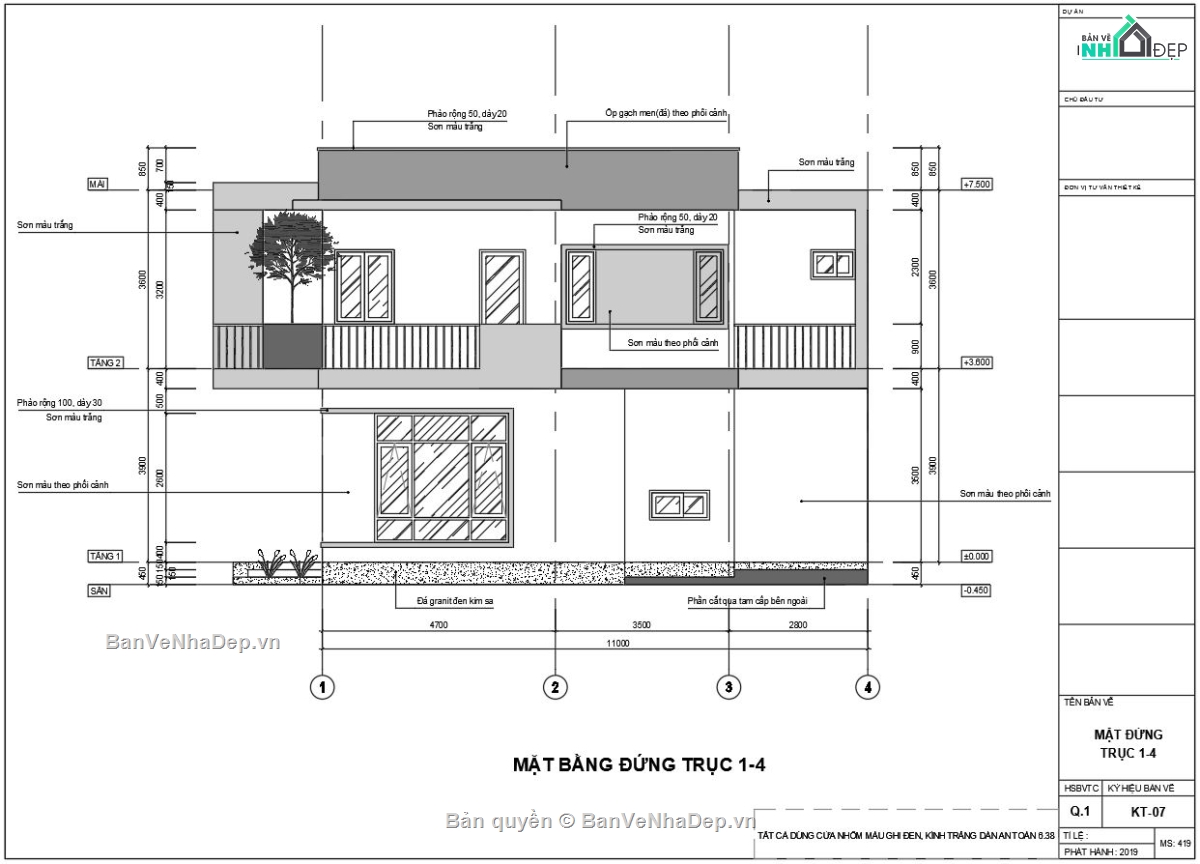 thiết kế autocad biệt thự 2 tầng,biệt thự 2 tầng mái bằng,biệt thự hiện đại 8.7x11m,bản vẽ cad biệt thự 2 tầng,Biệt thự 2 tầng hiện đại file cad