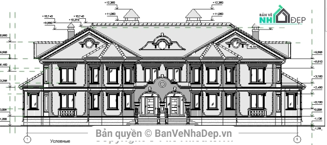 biệt thự 2 tầng,biệt thự mái dốc,biệt thự mái dốc revit,Revit biệt thự 2 tầng,thiết kế biệt thự 2 tầng revit