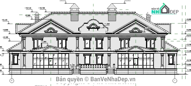biệt thự 2 tầng,biệt thự mái dốc,biệt thự mái dốc revit,Revit biệt thự 2 tầng,thiết kế biệt thự 2 tầng revit