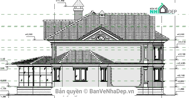 biệt thự 2 tầng,biệt thự mái dốc,biệt thự mái dốc revit,Revit biệt thự 2 tầng,thiết kế biệt thự 2 tầng revit