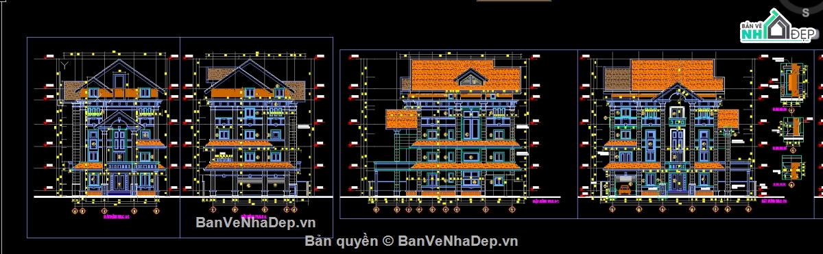 biệt thự 3 tầng,3 tầng,thiết kế biệt thự 3 tầng,bản vẽ biệt thự 3 tầng