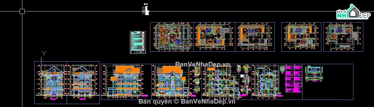 biệt thự 3 tầng,3 tầng,thiết kế biệt thự 3 tầng,bản vẽ biệt thự 3 tầng