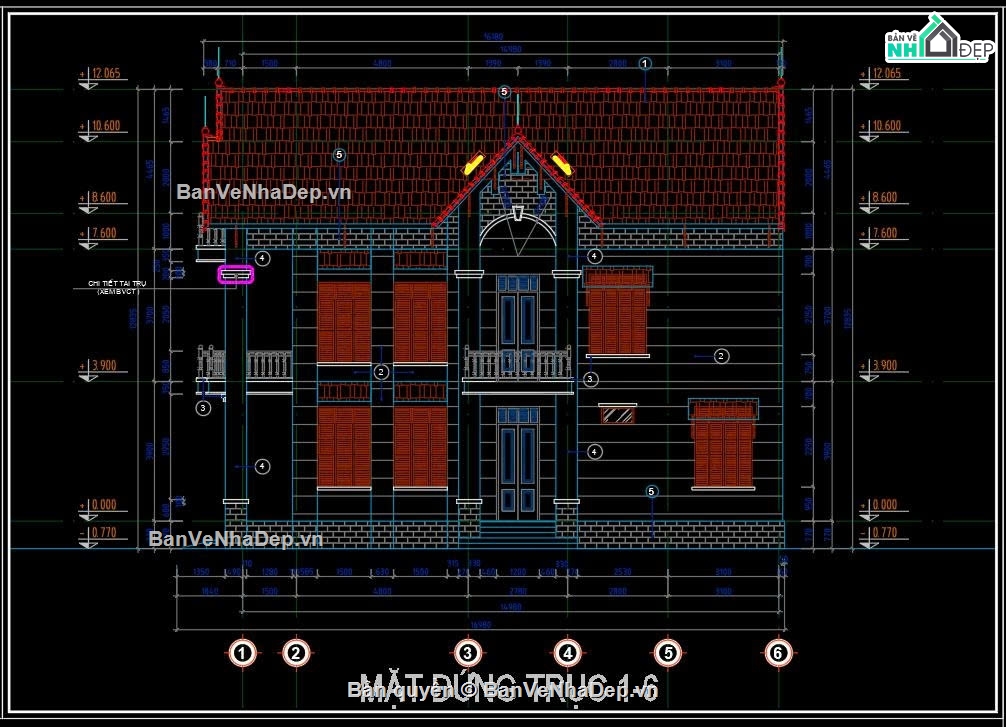 biệt thự 3 tầng,biệt thự 8.2x16m,bản vẽ biệt thự 3 tầng,thiết kế biệt thự 8.2x16,mẫu biệt thự 3 tầng