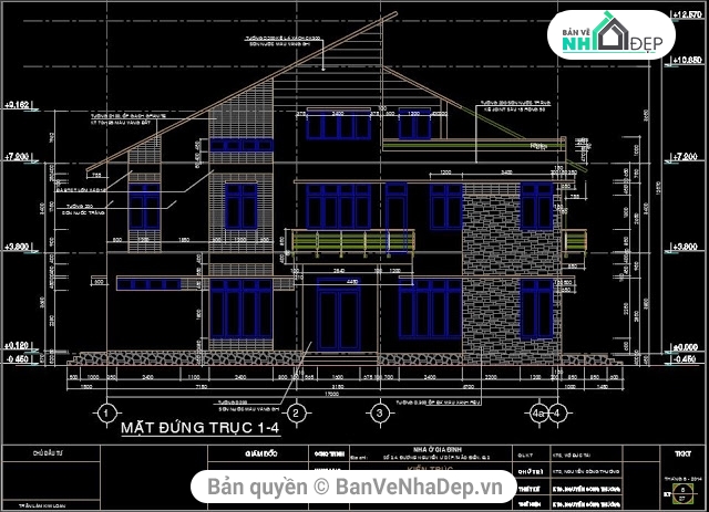 Biệt thự 3 tầng 10x17m,Biệt thự 3 tầng,bản vẽ biệt thự 3 tầng,thiết kế biệt thự 3 tầng,mẫu biệt thự 3 tầng,file cad biệt thự 3 tầng