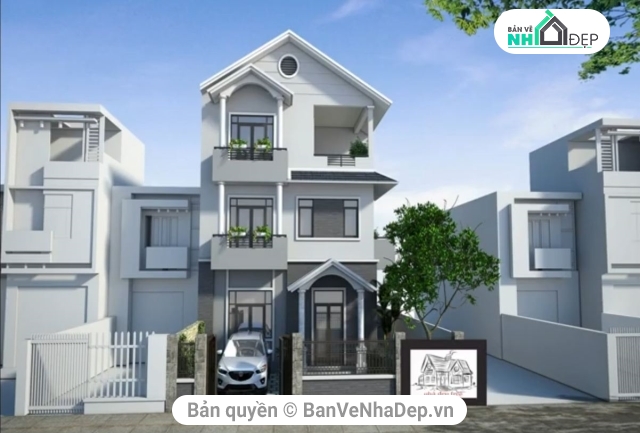 Mẫu biệt thự 3 tầng,Bản vẽ biệt thự 3 tầng 10x20m,Biệt thự gia đình 3 tầng,Biệt thự 3 tầng 1 hầm,thiết kế biệt thự 3 tầng