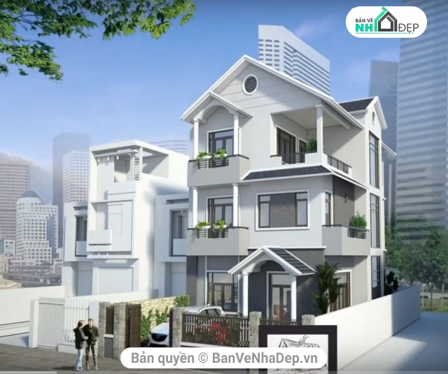 Mẫu biệt thự 3 tầng,Bản vẽ biệt thự 3 tầng 10x20m,Biệt thự gia đình 3 tầng,Biệt thự 3 tầng 1 hầm,thiết kế biệt thự 3 tầng