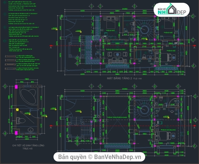 biệt thự 4 tầng 8x20m,biệt thự 4 tầng,bản vẽ biệt thự 4 tầng,file cad biệt thự 4 tầng