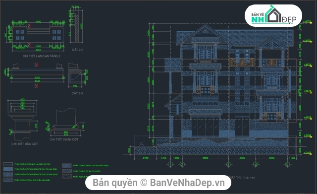 biệt thự 4 tầng 8x20m,biệt thự 4 tầng,bản vẽ biệt thự 4 tầng,file cad biệt thự 4 tầng