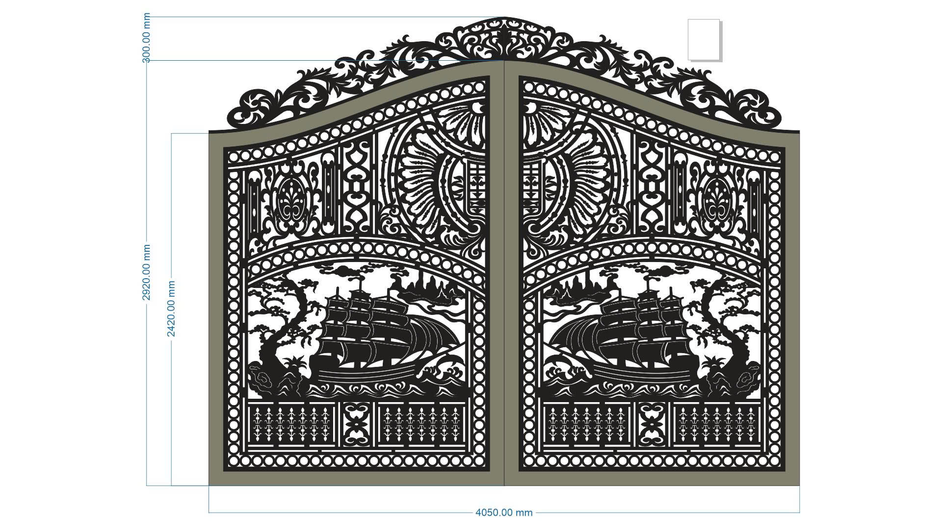 mẫu cổng 2 cánh,thuận buồm xuôi gió,cnc mẫu thuận buồm xuôi gió