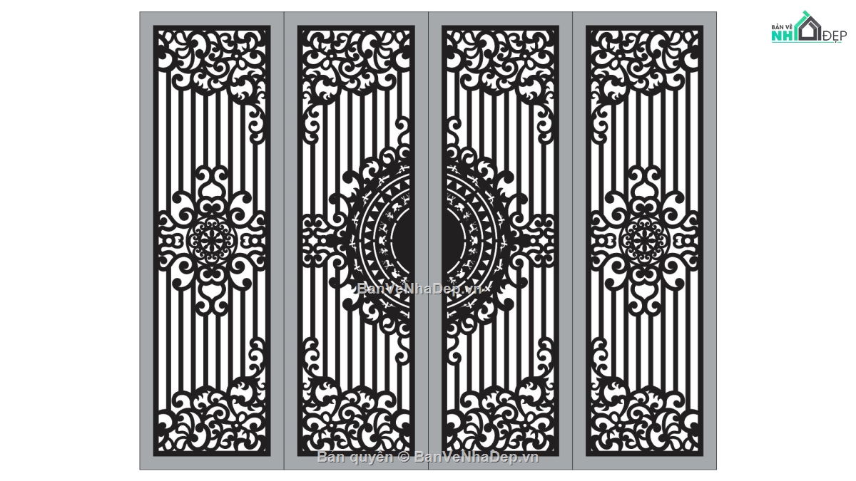 cổng 4 cánh cnc,file cnc cổng 4 cánh,mẫu cnc cổng 4 cánh
