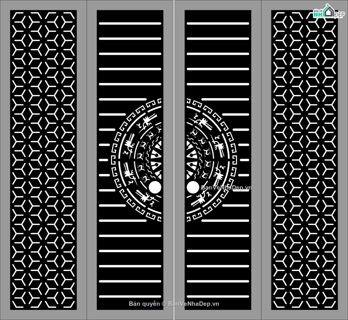 mẫu cổng 4 cánh,cổng 4 cánh cnc,file cnc cổng 4 cánh