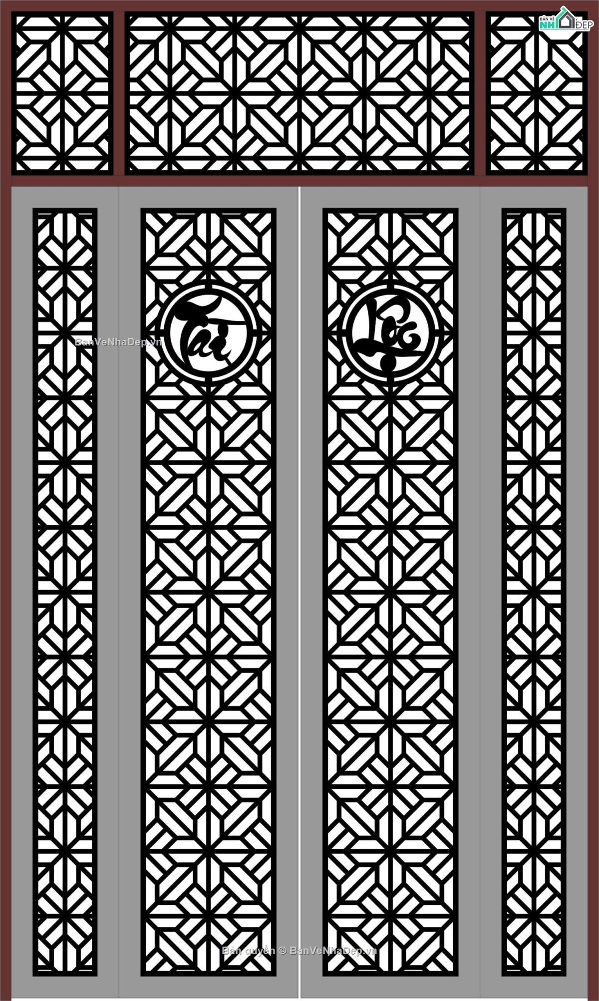 file cnc cổng 4 cánh,mẫu cổng 4 cánh,mẫu cổng tài lộc