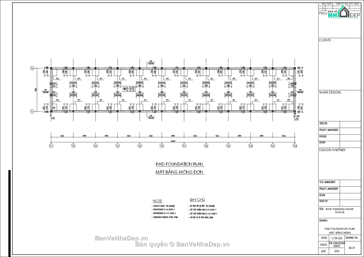 Kết cấu vì kèo 8m,Kết cáu bán kèo 8m,File Autocad kết cấu nhà để xe,Kết cấu nhà xe 8x44m,bản vẽ nhà để xe khung thép,Kết cấu nhà xe khung kèo mái tôn